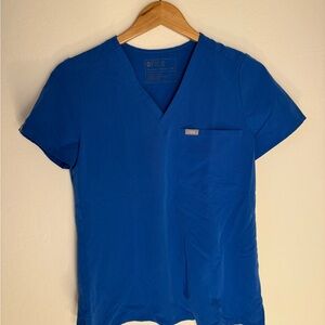 Figs Cobalt Blue Technical Collection Scrub Top XS
